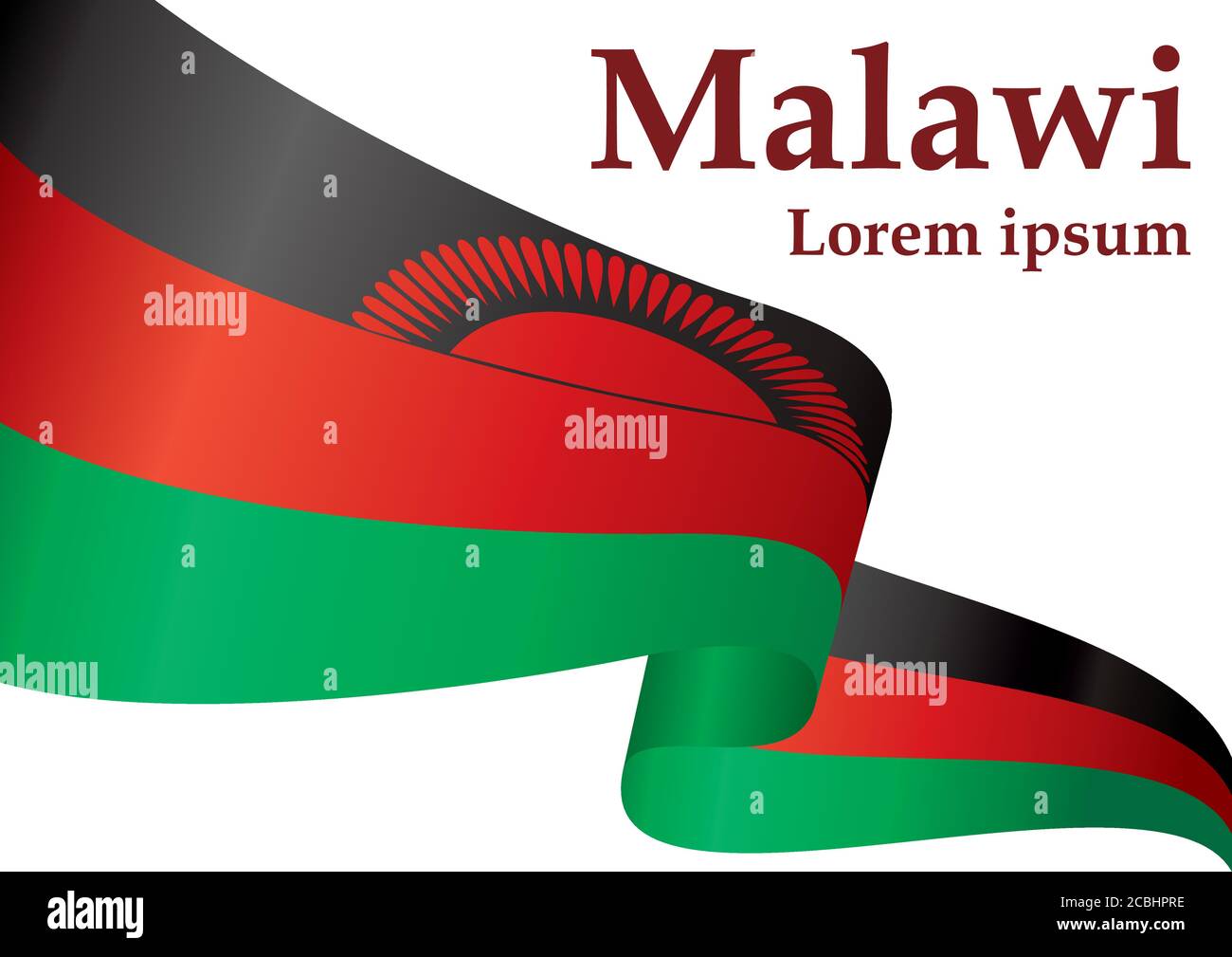 Flag of Malawi, Republic of Malawi. Template for award design, an ...