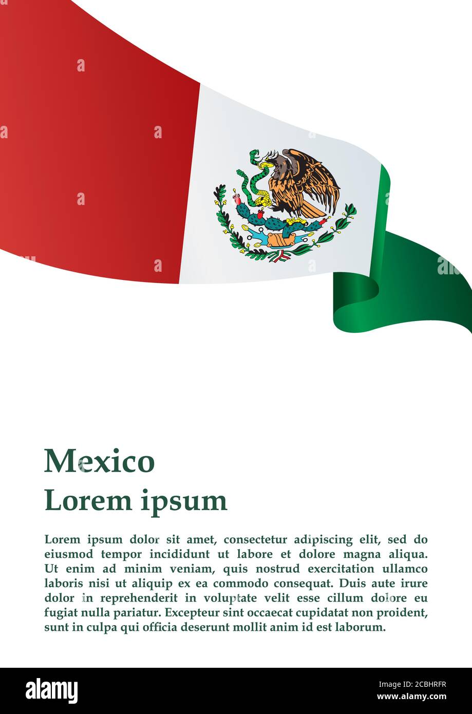 Flag of Mexico, United Mexican States. Template for award design, an ...