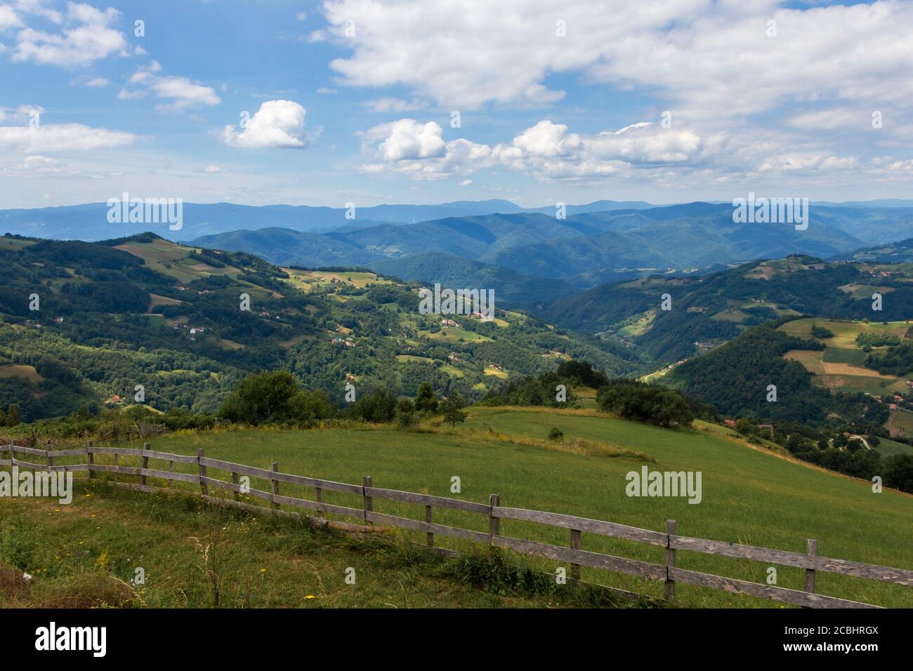 The Gate of Podrinje Valley on the beginning of the Tara Mountain in Serbia Stock Photo