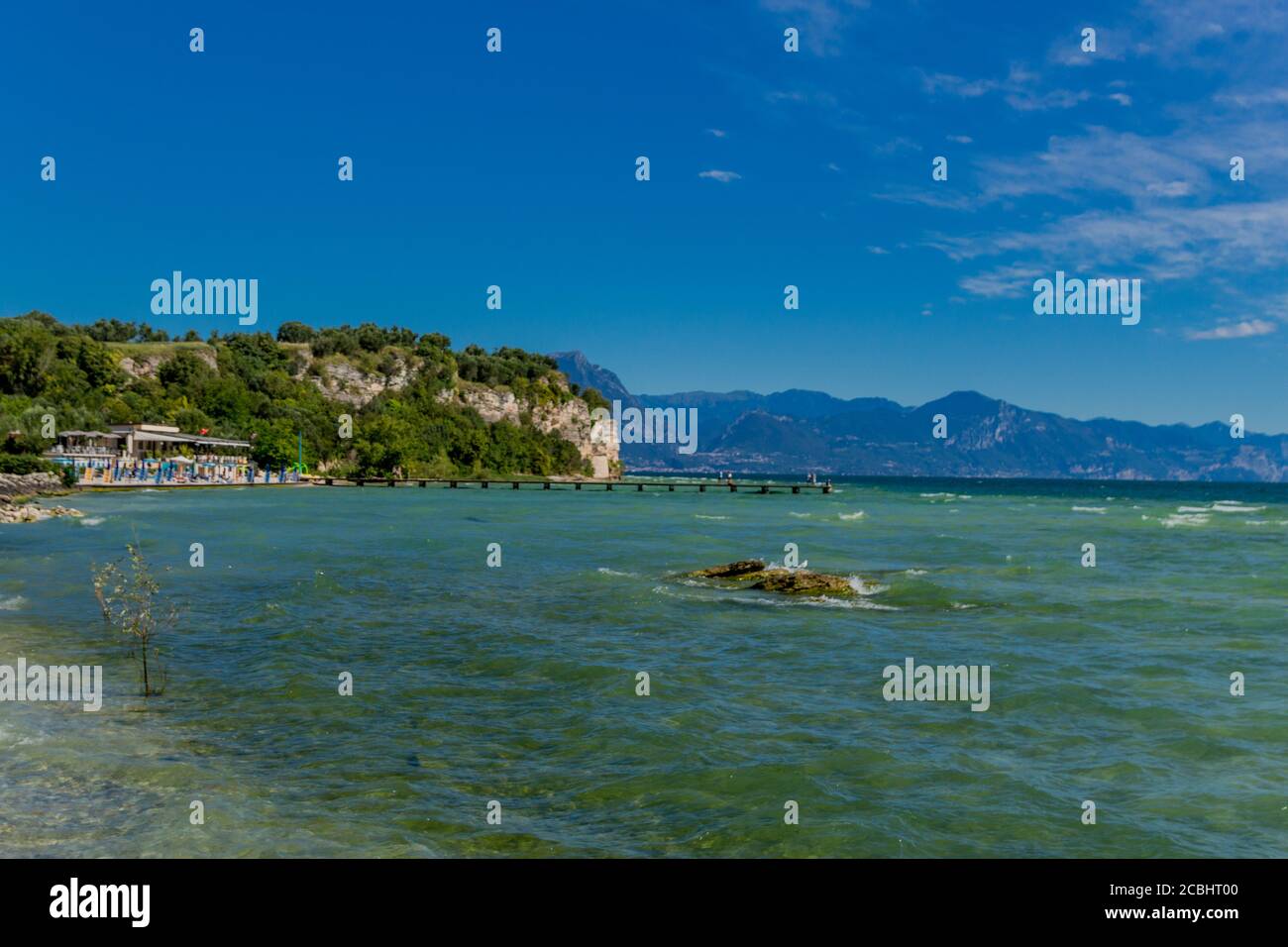 Holiday and Italian summer feeling along Lake Garda - Italy/Europe Stock Photo