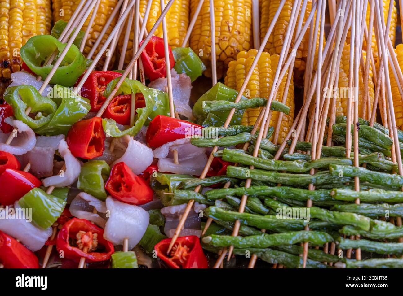 vegetable on sticks for barbecue Stock Photo Alamy