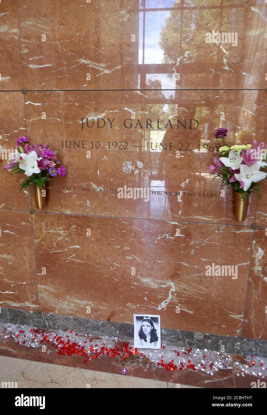 Hollywood, California, USA 13th August 2020 A general view of atmosphere of Judy  Garland Grave in Judy Garland Pavilion at Hollywood Forever Cemetery on  August 13, 2020 in Hollywood, California, USA. Photo