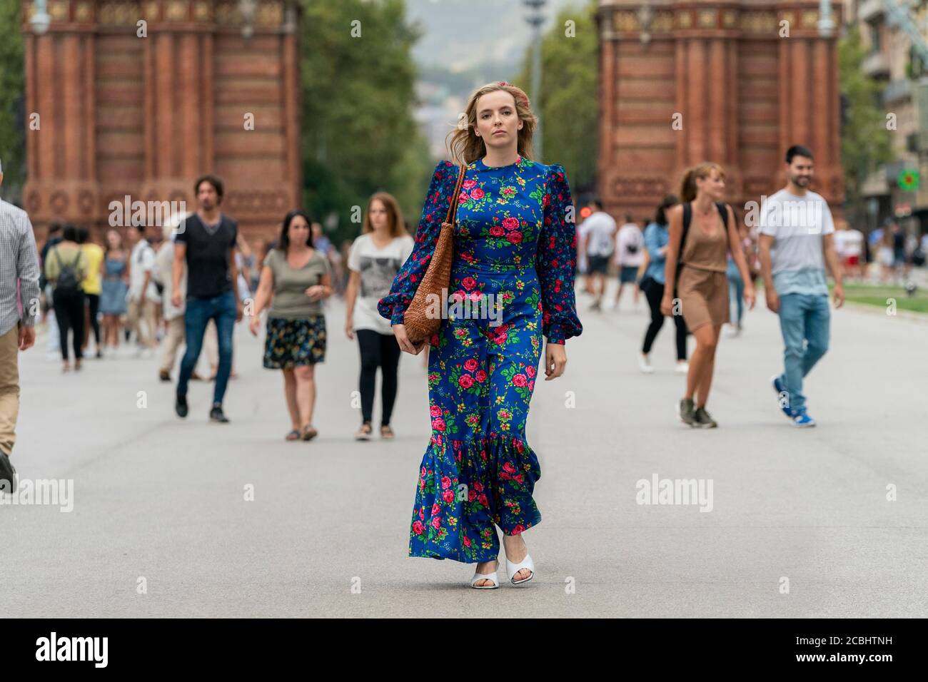 jodie comer blue floral dress BRITISH GQ Magazine June 2025 Jodie Comer (Random cover)