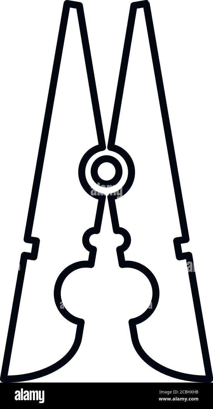 Hold clothes pin icon. Outline hold clothes pin vector icon for web