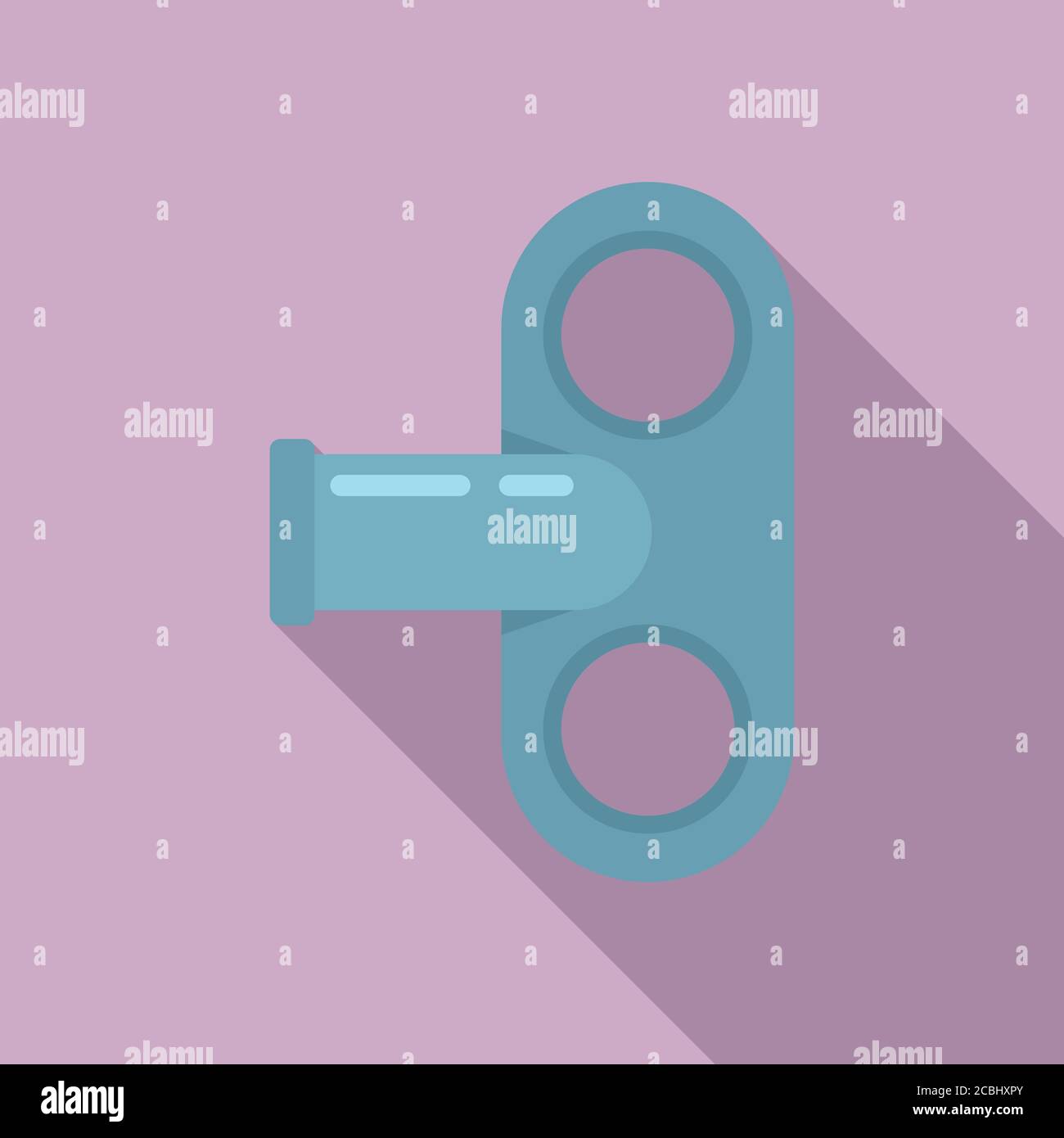 Key alarm clock repair icon. Flat illustration of key alarm clock