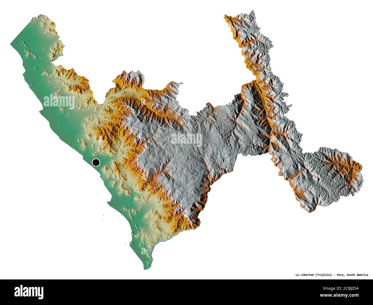 Shape Of La Libertad Region Of Peru With Its Capital Isolated On