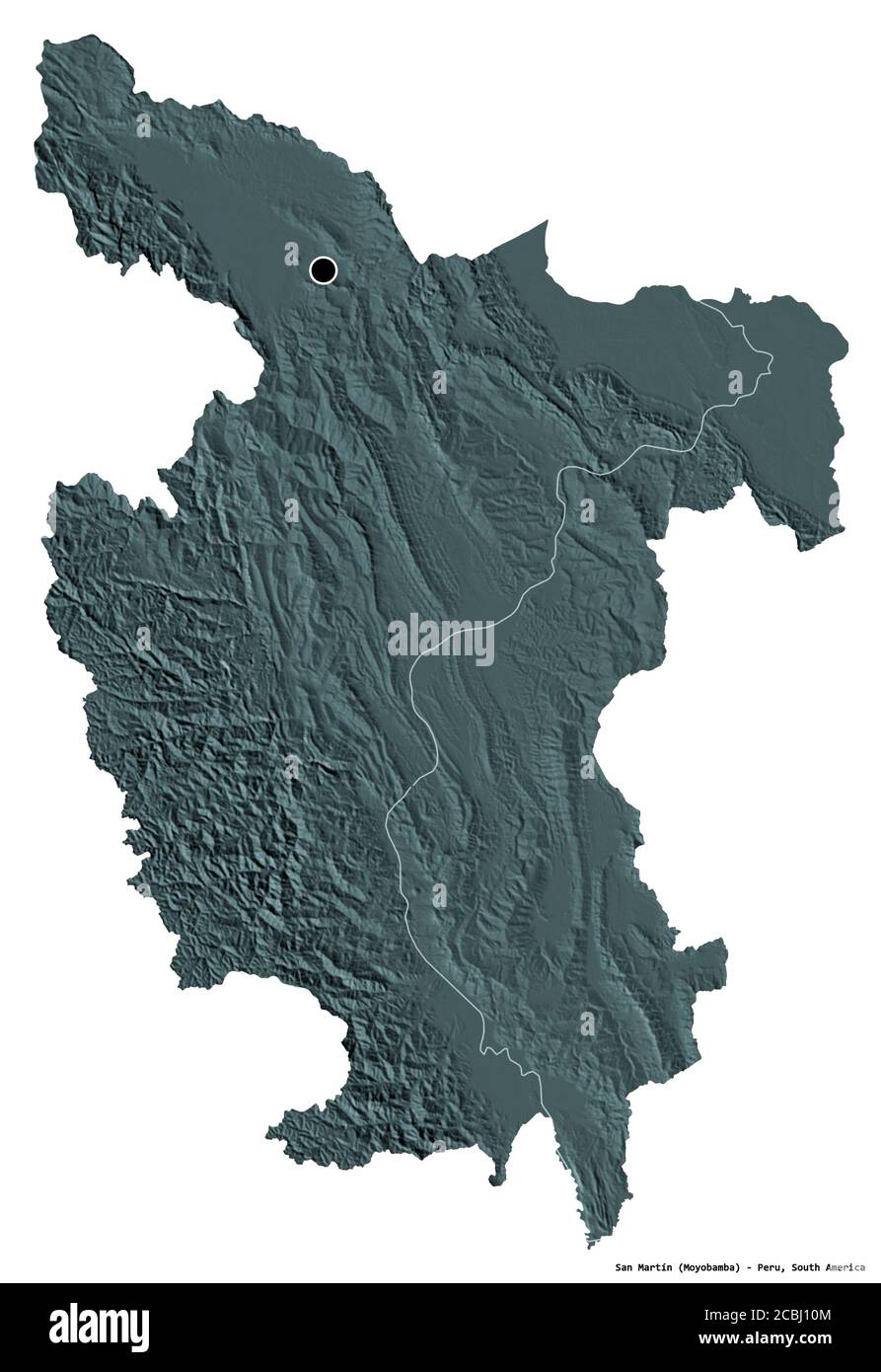 San Martin Peru Map Shape Of San Martín, Region Of Peru, With Its Capital Isolated On White  Background. Bilevel Elevation Map. 3D Rendering Stock Photo - Alamy