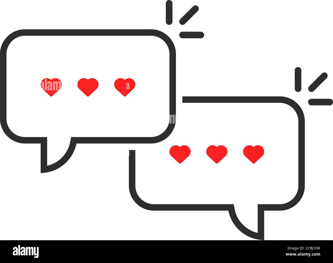 thin line speech bubble love messages Stock Vector
