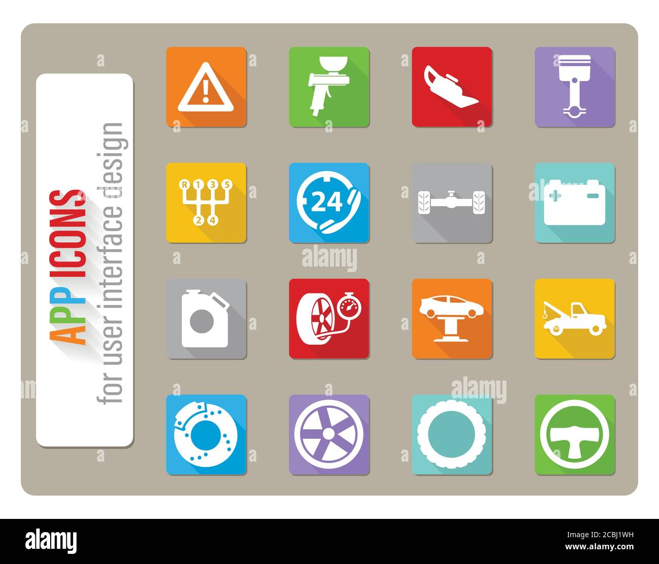 car shop icon set Stock Vector