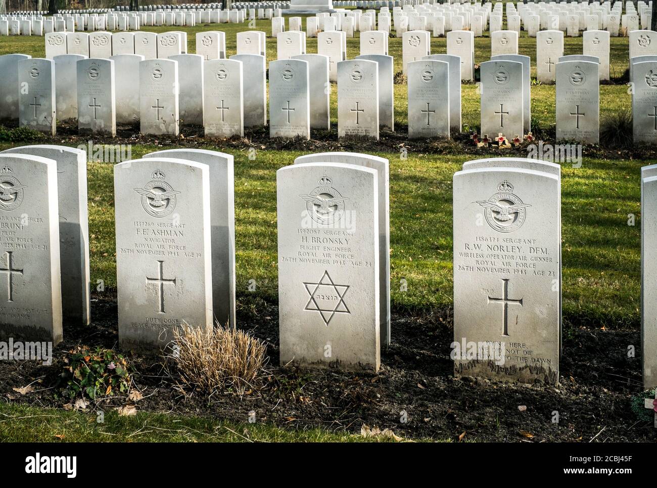 Berlin, Germany 1939 -1945 Commonwealth War Graves Commission Cemetery - Jewish Royal Air Force soldier - Star of David Stock Photo