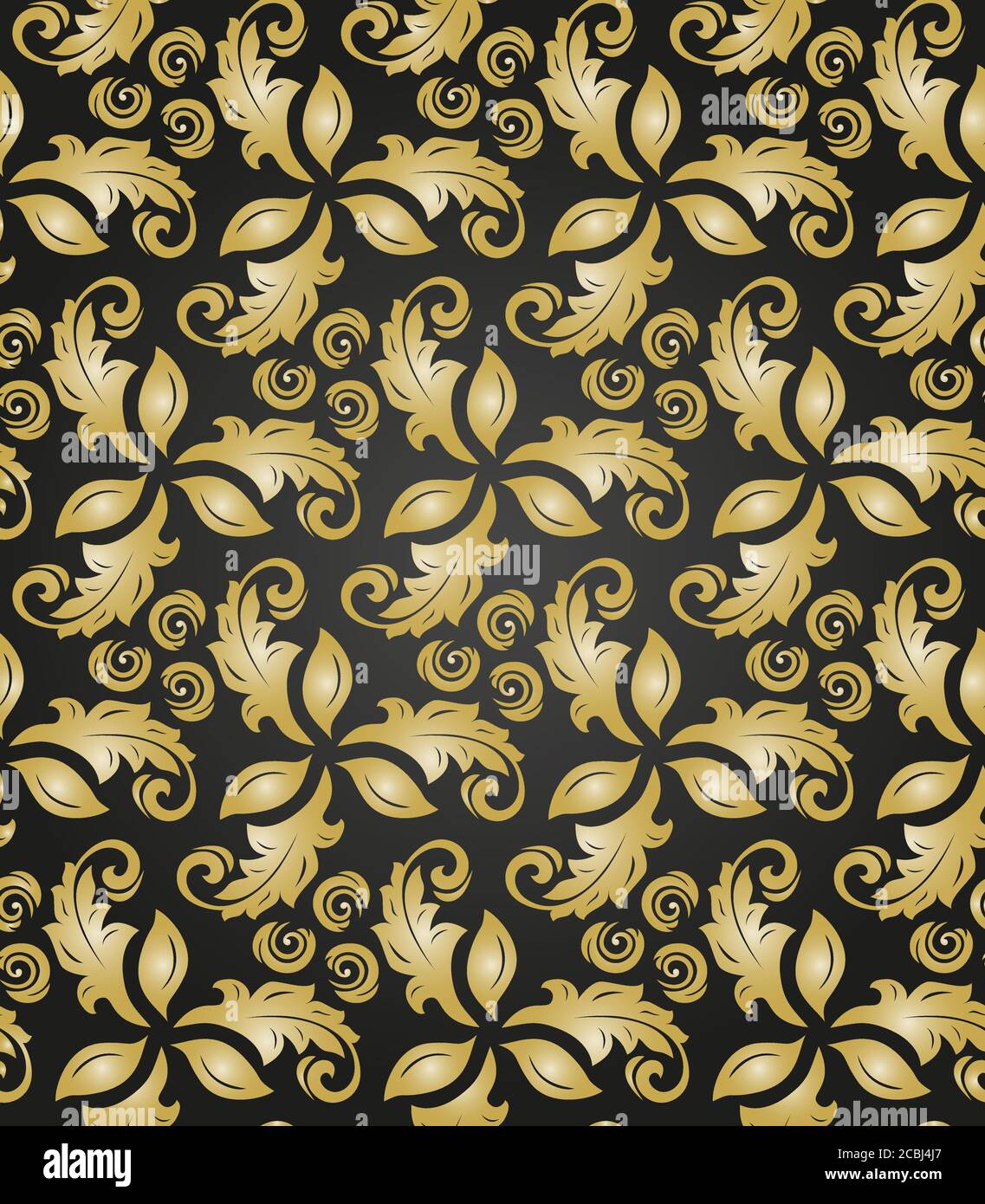Floral Golden Seamless Vector Pattern Stock Vector
