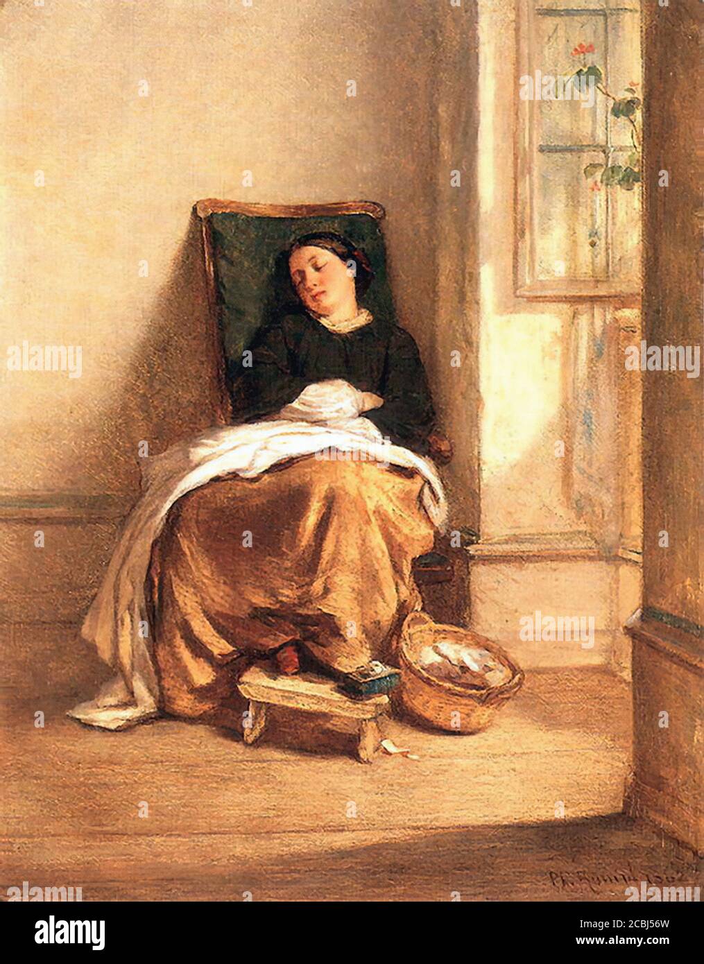 Rumpf Peter Philipp Schlafendes Ma Dchen 1 German School 19th Century Stock Photo Alamy