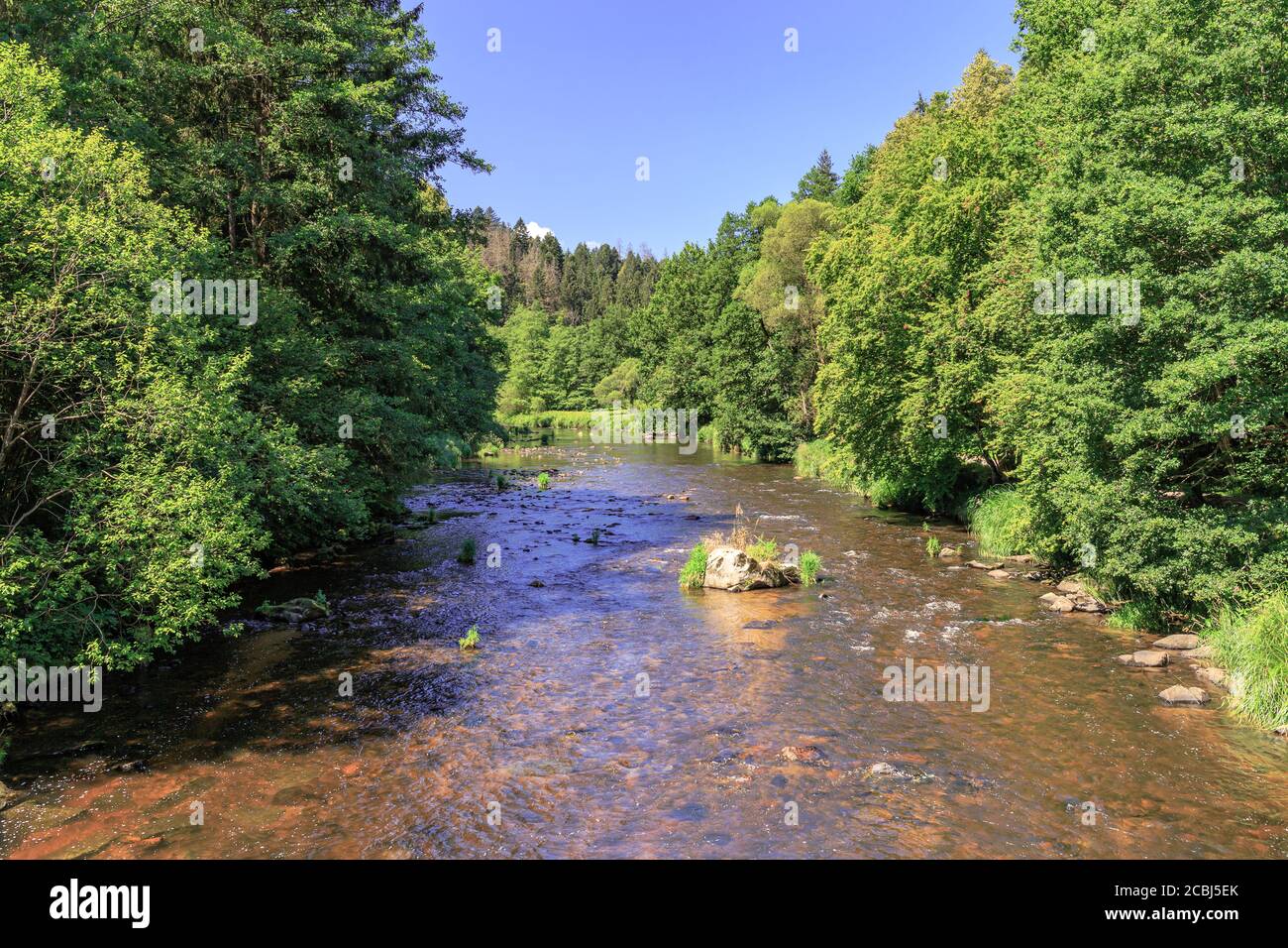 The Ilz river in Kalteneck near Passau Stock Photo