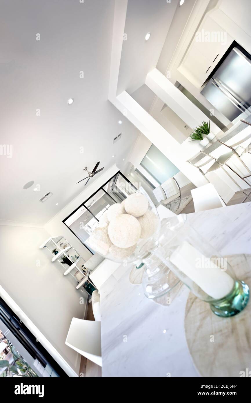 Interior of a modern kitchen and dining room Stock Photo - Alamy