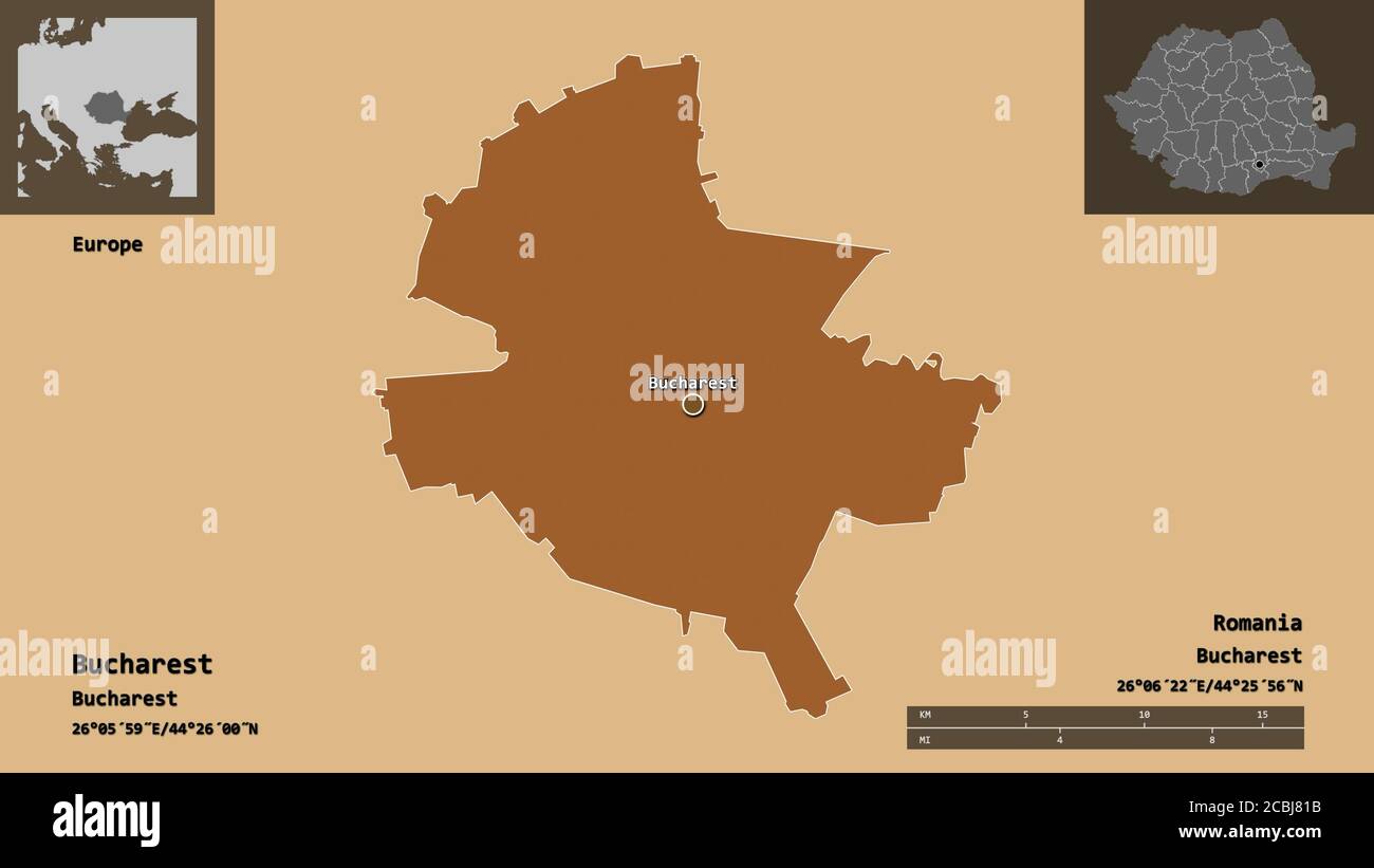 Shape of Bucharest, municipality of Romania, and its capital. Distance ...