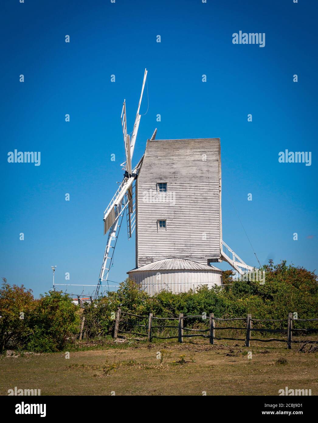 Ashcombe Mill post mill near Kingston near Lewes, East Sussex, UK Stock Photo