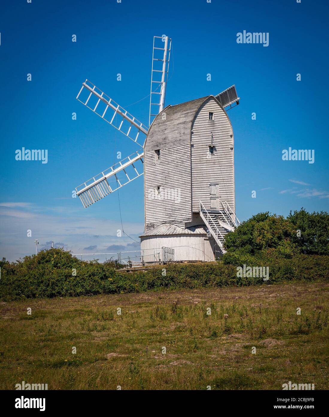 Ashcombe Mill post mill near Kingston near Lewes, East Sussex, UK Stock Photo