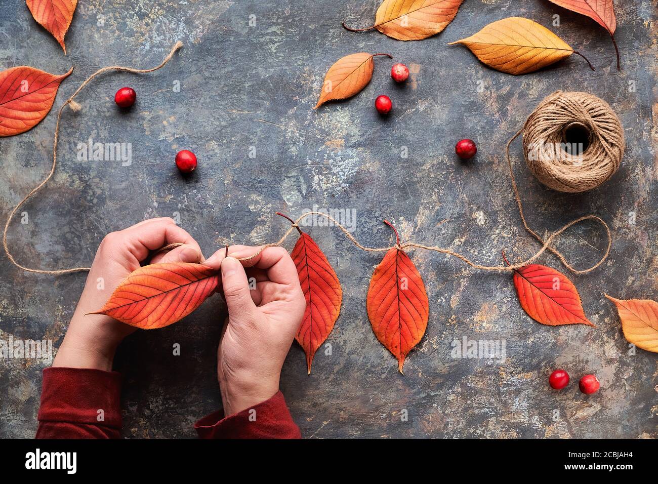 Curated visual reference: Fresh Look at Fall DIY Decorations From Natural Materials Making Garland With Hemp