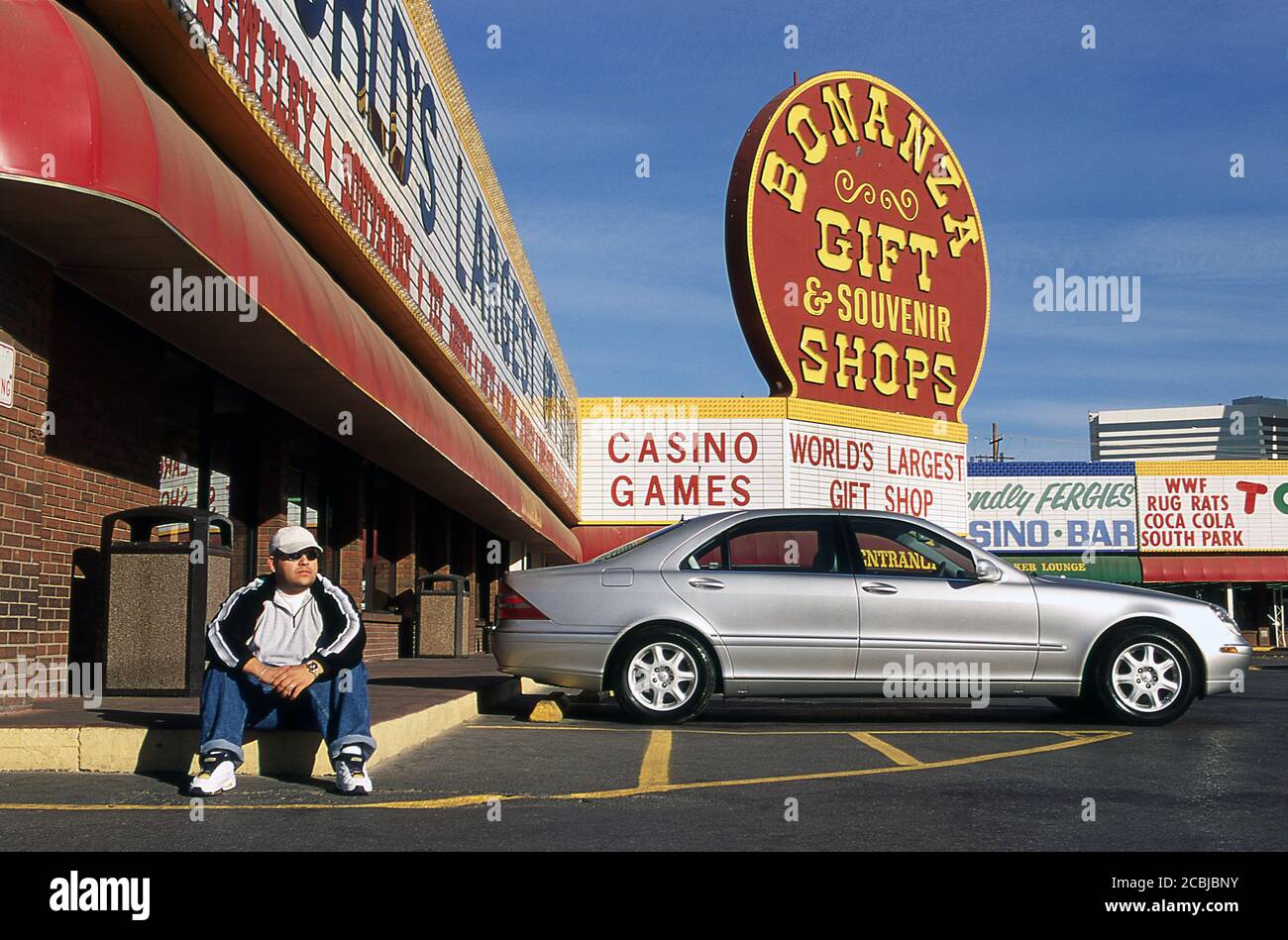 Mercedes Benz S Class 500  at the Bonanza Gift Shop ' The largest Gift shop in the world' in Las Vegas Nevada USA 1998 Stock Photo