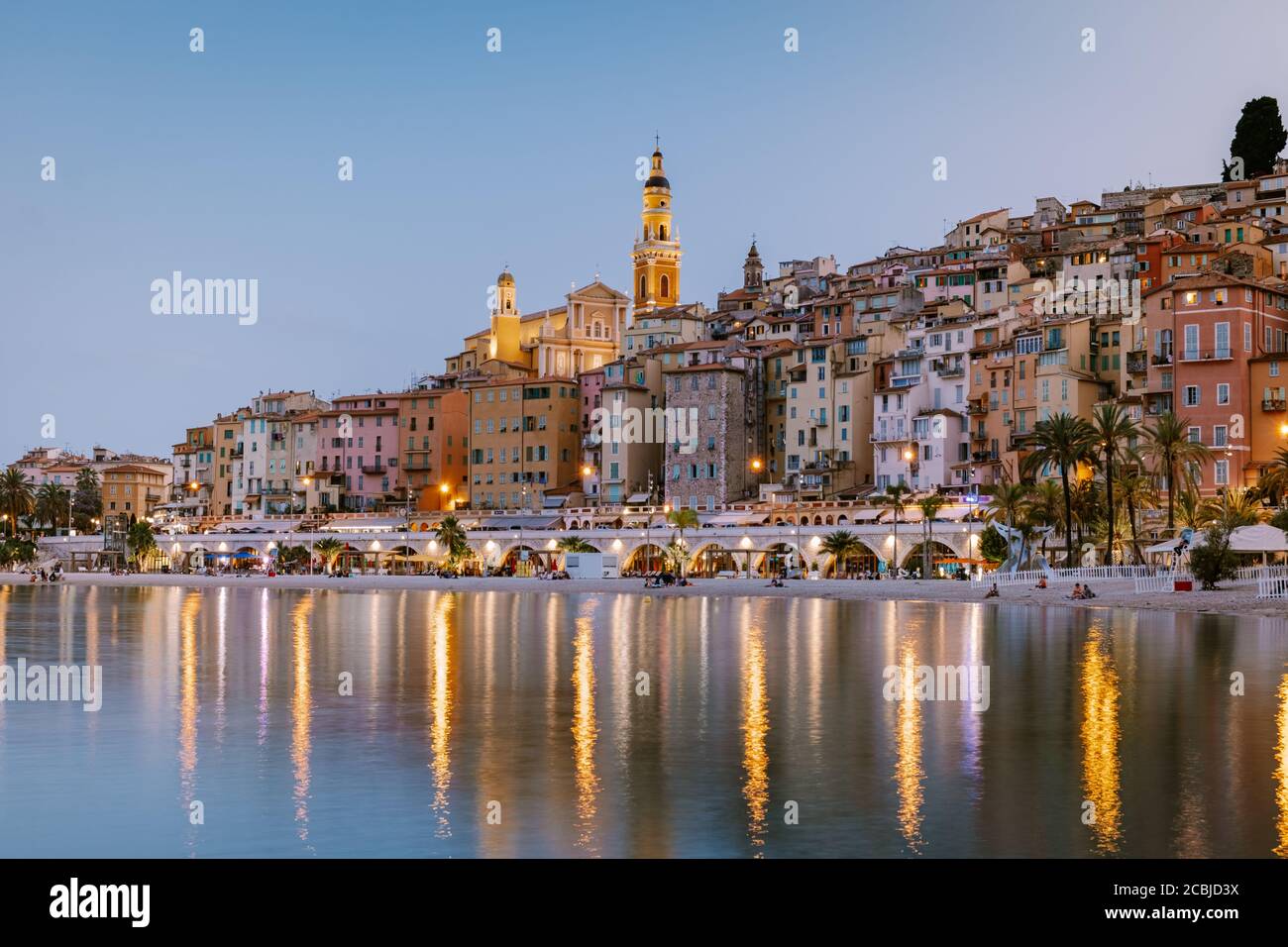 Menton France,Cote d Azur France, View on old part of Menton, ProvenceAlpesCote d'Azur, France