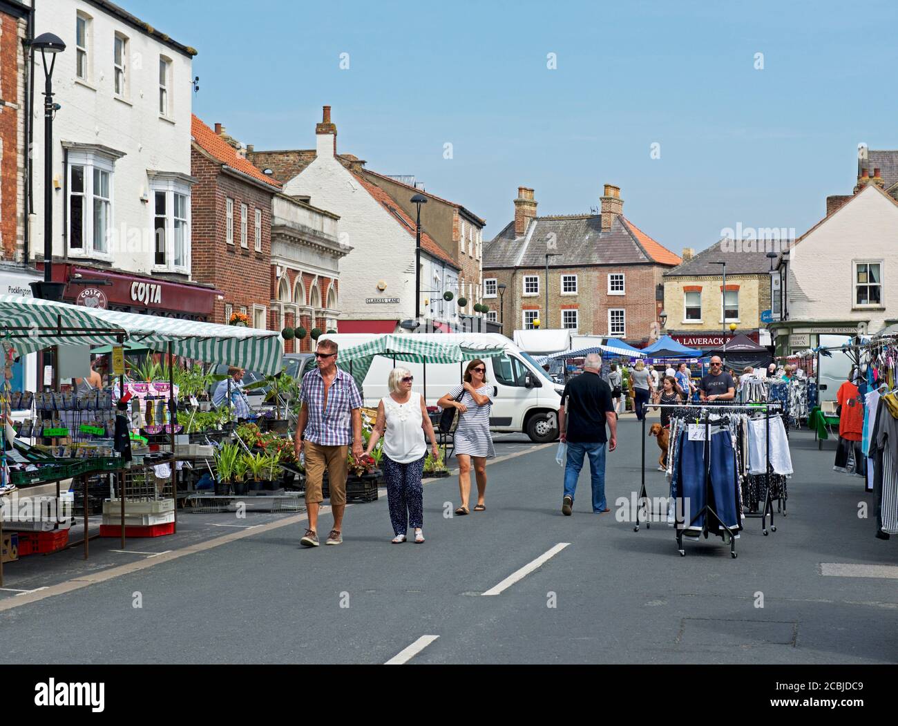 Tuesday is market day in Pocklington, East Yorkshire, England UK Stock