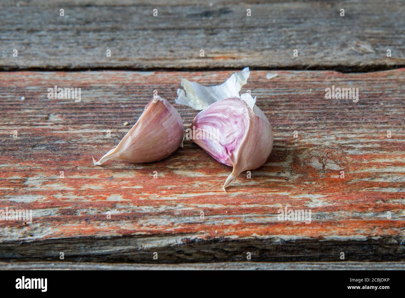Organic Garlic Bulb cloce up. Stock Photo