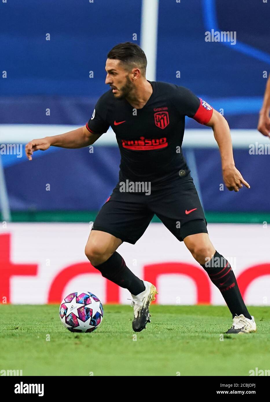 Lisbon, Lissabon, Portugal, 13th August 2020,  KOKE, Jorge Resurreccion Merodio, Atletico 6  in the quarterfinal UEFA Champions League match final tournament RB LEIPZIG - ATLETICO MADRID 2-1 in Season 2019/2020.  © Peter Schatz / Alamy Live News / Pool    - UEFA REGULATIONS PROHIBIT ANY USE OF PHOTOGRAPHS as IMAGE SEQUENCES and/or QUASI-VIDEO -  National and international News-Agencies OUT Editorial Use ONLY Stock Photo