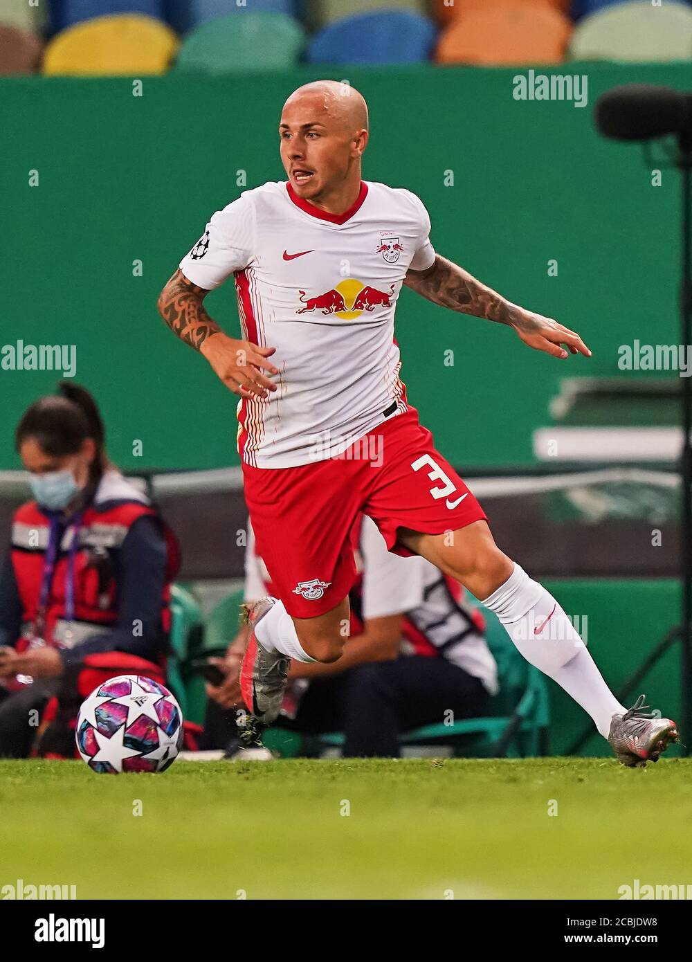 Lisbon, Lissabon, Portugal, 13th August 2020, ANGELINO, RB Leipzig 3 in the  quarterfinal UEFA Champions League match final tournament RB LEIPZIG -  ATLETICO MADRID 2-1 in Season 2019/2020. © Peter Schatz /