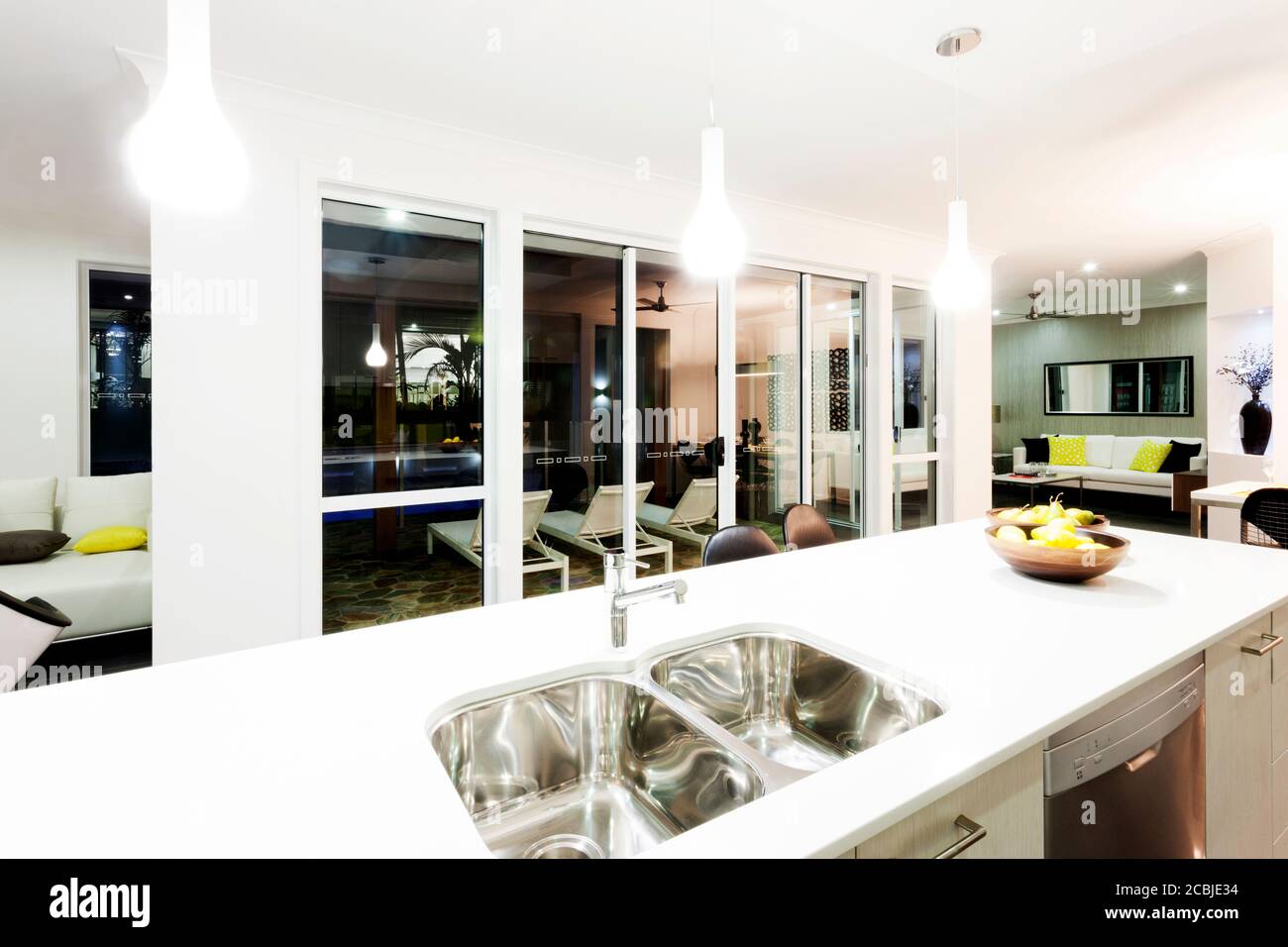 Interior shot of modern and luxury kitchen design Stock Photo - Alamy