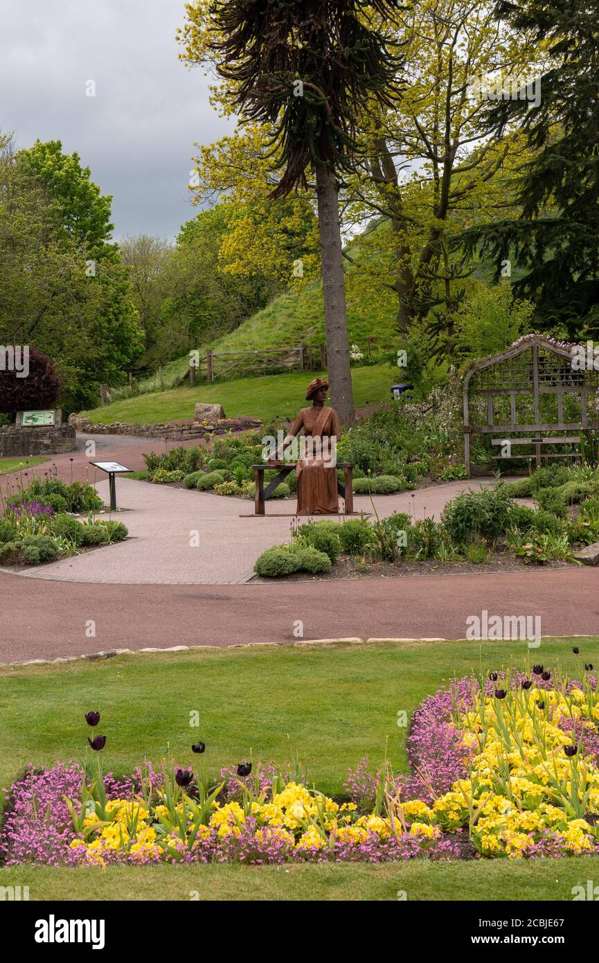 Emily Wilding Davison Statue, Morpeth, Northumberland, UK Stock Photo