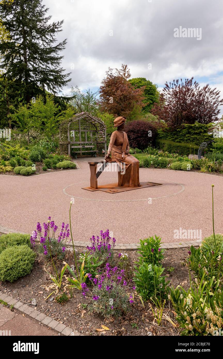Emily Wilding Davison Statue, Morpeth, Northumberland, UK Stock Photo