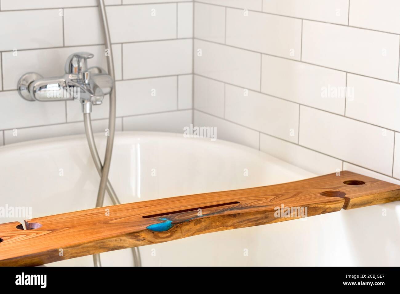 Shelf in bathtub at home Stock Photo Alamy