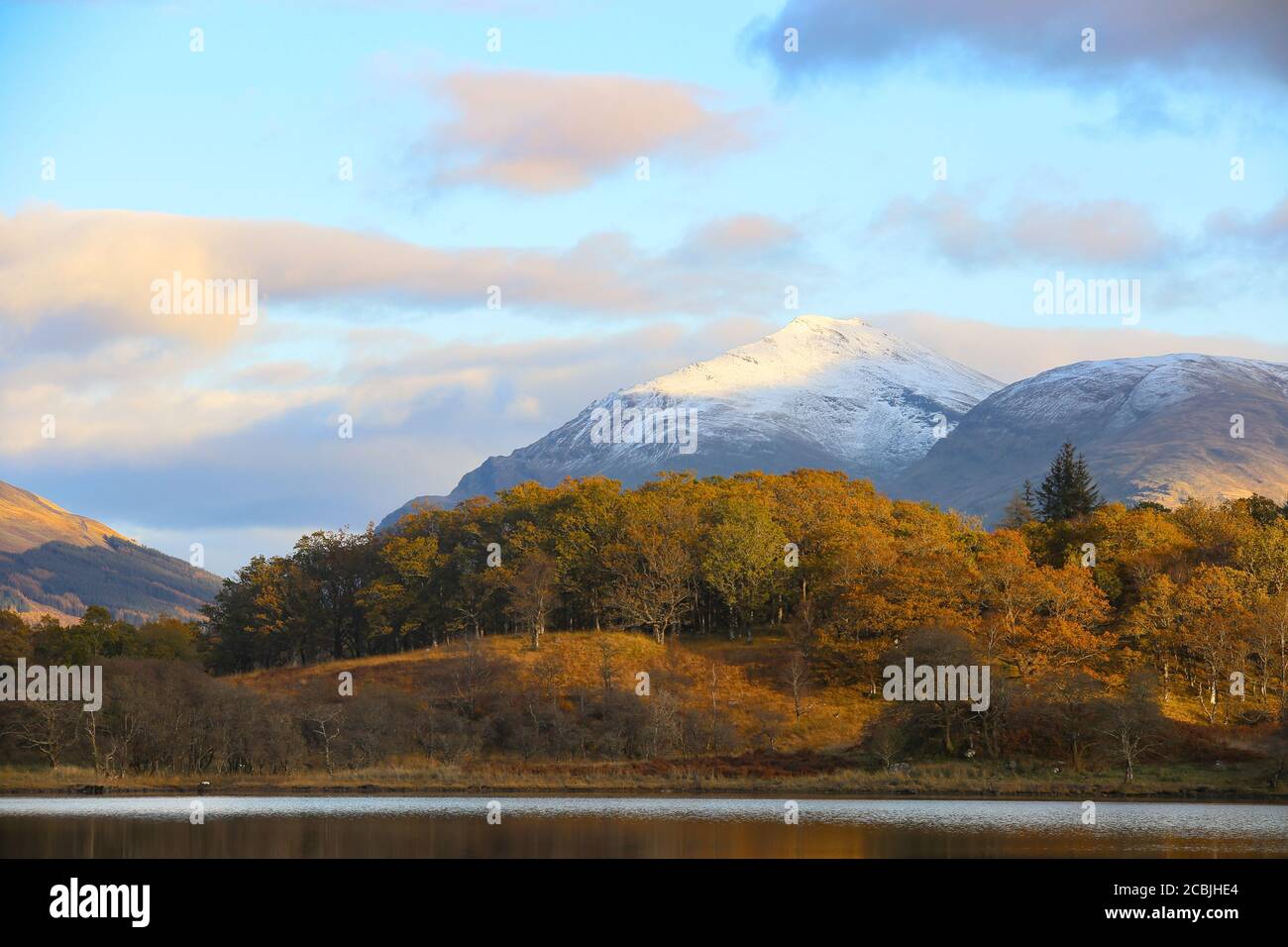 Scottish Mountains show their beauty in the wilderness. Stock Photo