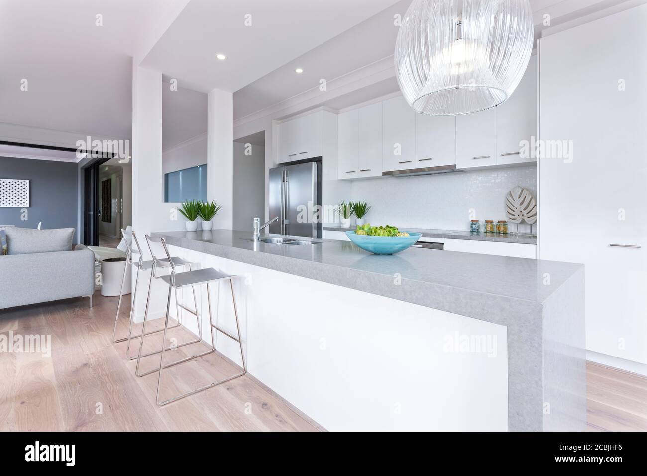 Interior shot of modern and luxury kitchen design Stock Photo - Alamy