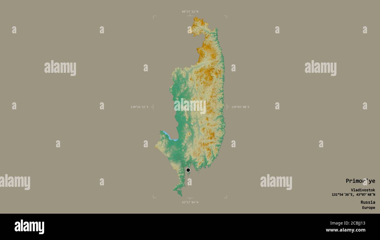 Primorye Rivers Area of Primor'ye, territory of Russia, isolated on a solid background ...