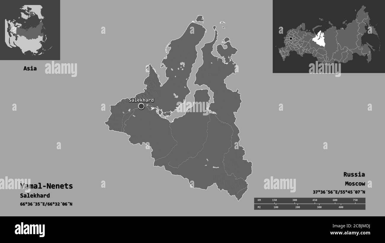 Shape Of Yamal-Nenets, Autonomous Province Of Russia, And Its Capital ...