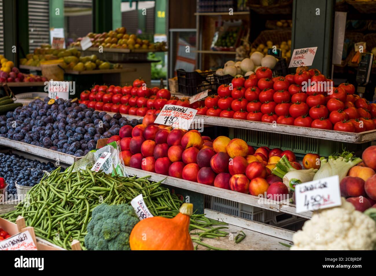 Market with fresh Vegetables and Fruits Stock Photo Alamy