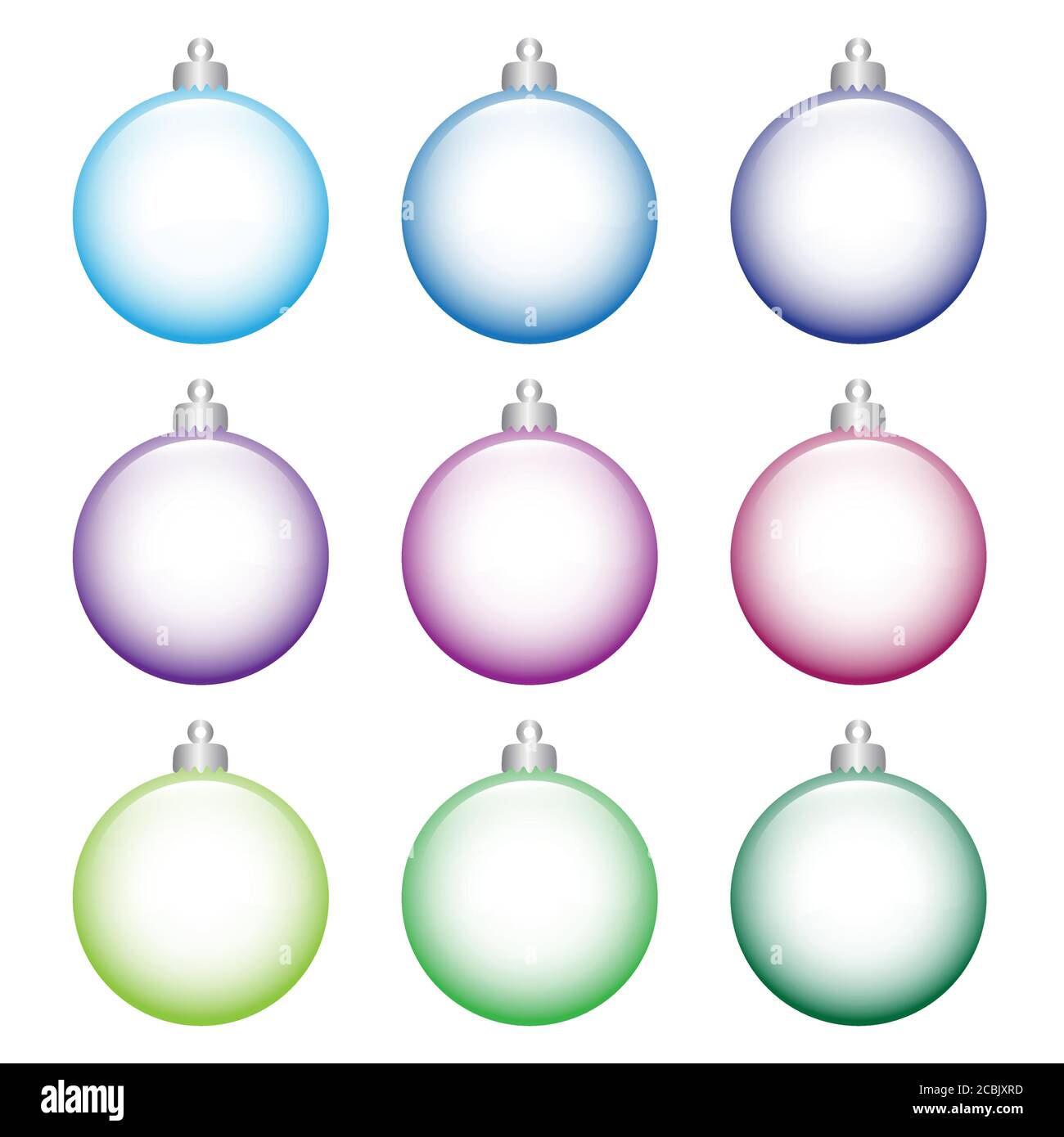 set of colorful Christmas tree balls made of glass on white background vector illustration EPS10 Stock Vector
