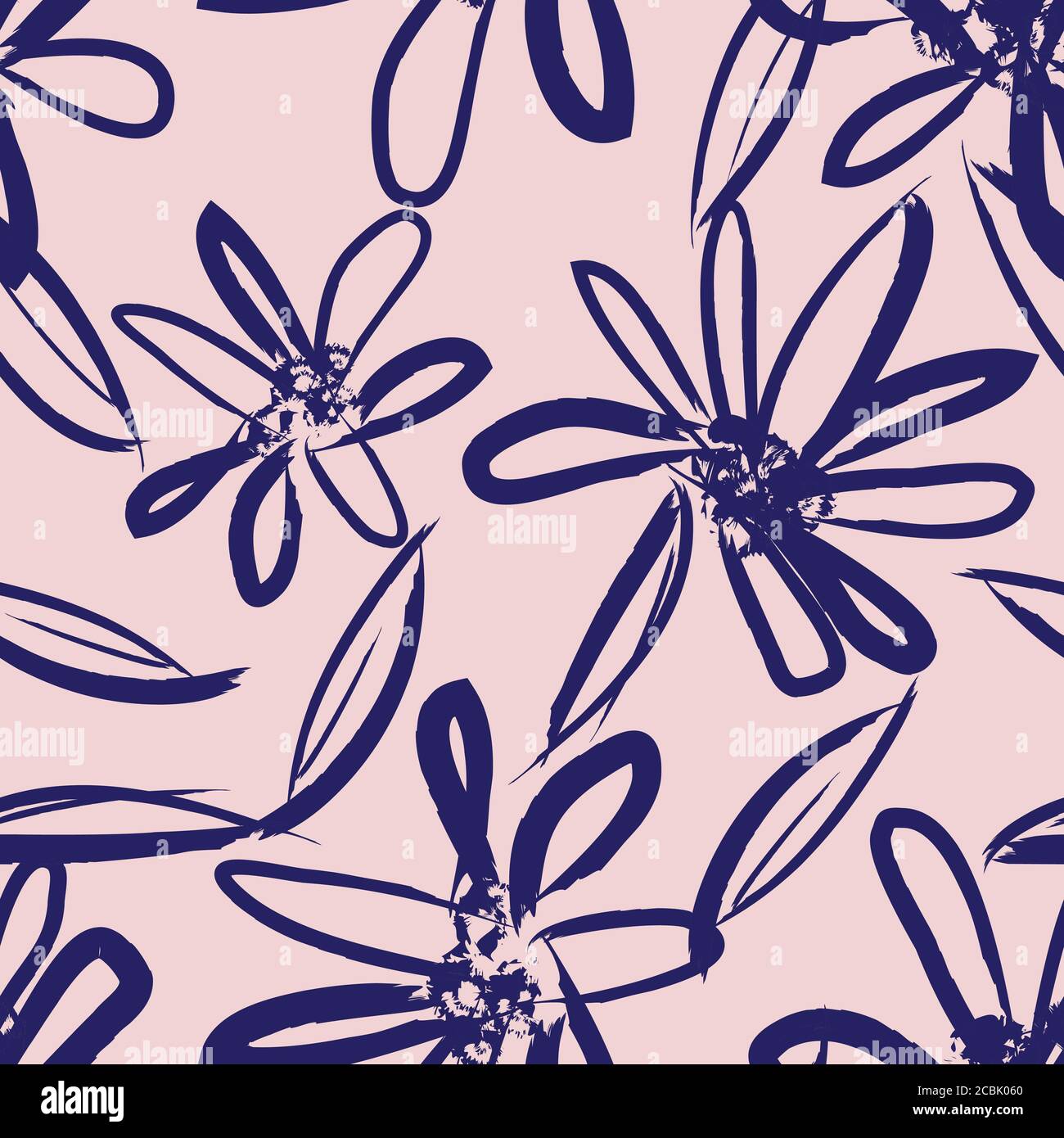 Floral brush strokes seamless pattern background for fashion prints ...