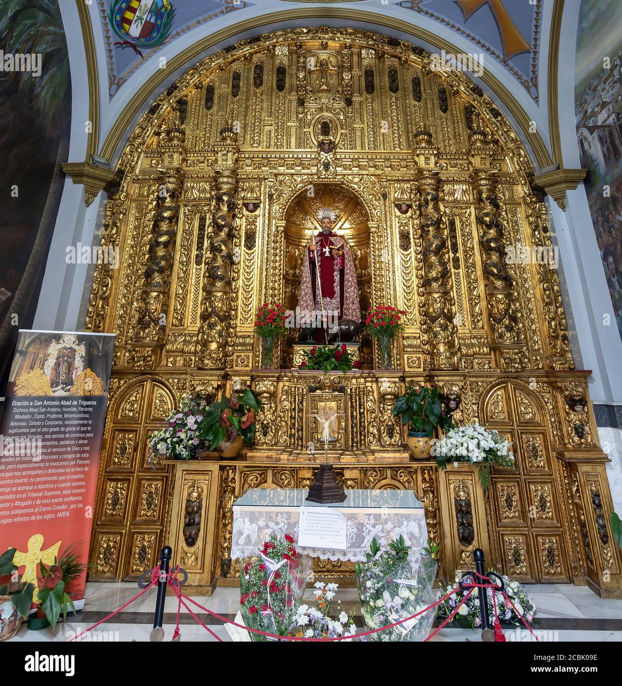 Trigueros, Huelva, Spain - August 13, 2020: Chapel of St Anthony Abbot or Antony the Great (San Antonio Abad) in Trigueros a town in the province of H Stock Photo