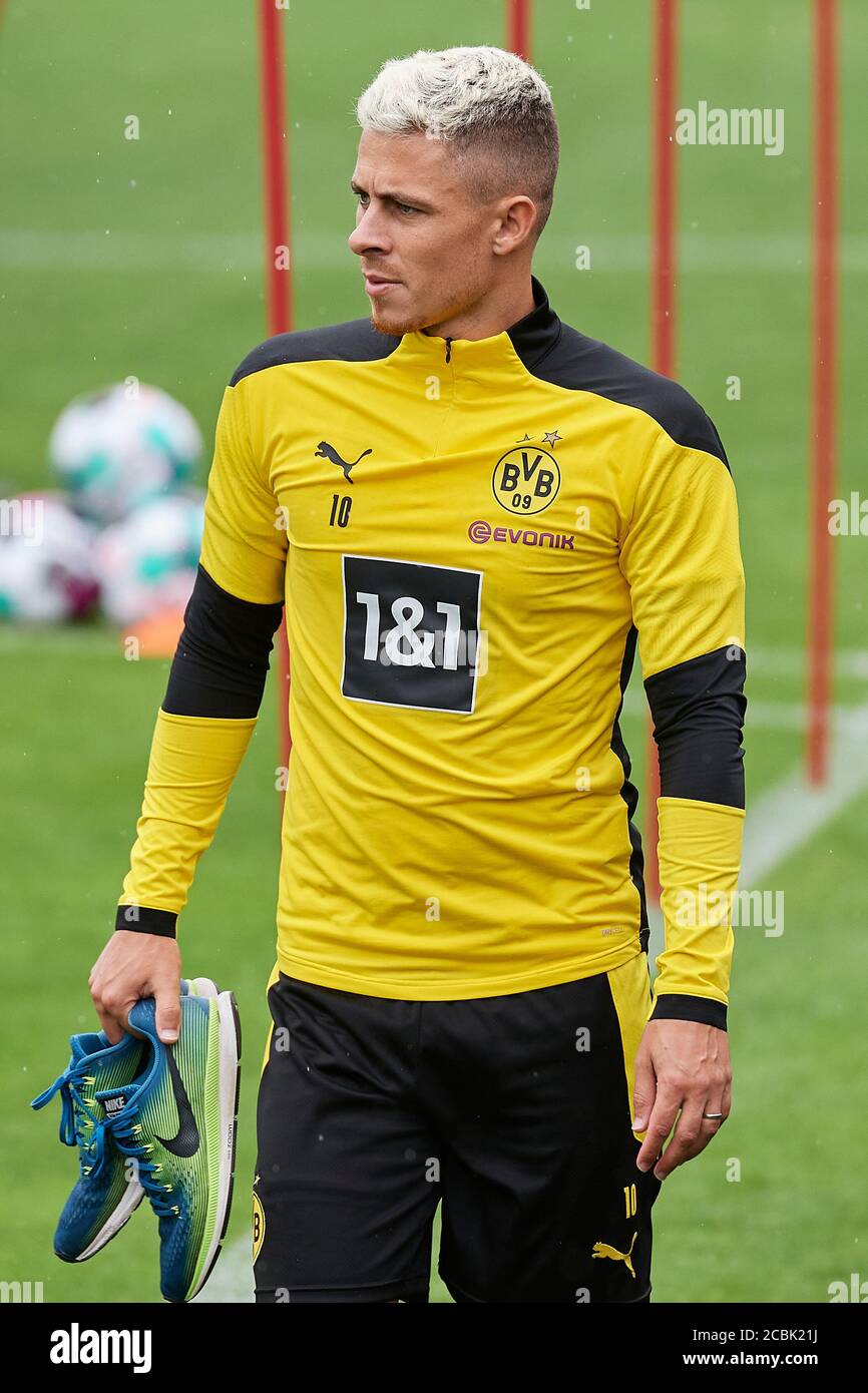 Bad Ragaz, Schweiz. 14. August 2020. Thorgan Hazard beim Training der ersten Mannschaft von Borussia Dortmund in Bad Ragaz. Die Borussen verbringen im Stock Photo