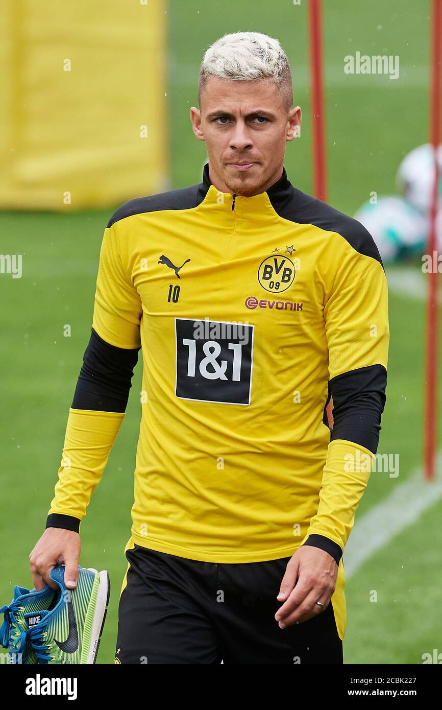 Bad Ragaz, Schweiz. 14. August 2020. Thorgan Hazard beim Training der ersten Mannschaft von Borussia Dortmund in Bad Ragaz. Die Borussen verbringen im Stock Photo