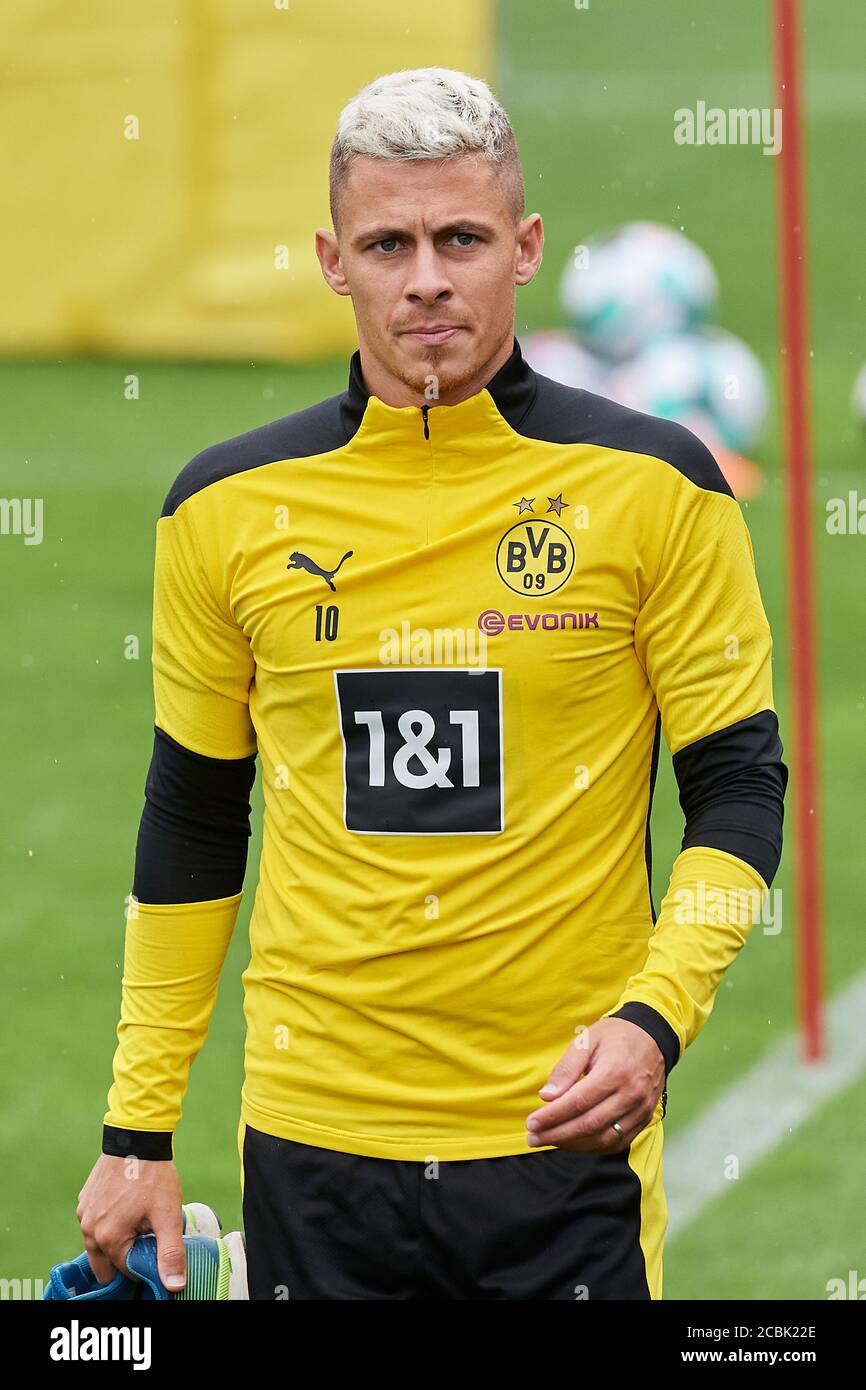 Bad Ragaz, Schweiz. 14. August 2020. Thorgan Hazard beim Training der ersten Mannschaft von Borussia Dortmund in Bad Ragaz. Die Borussen verbringen im Stock Photo