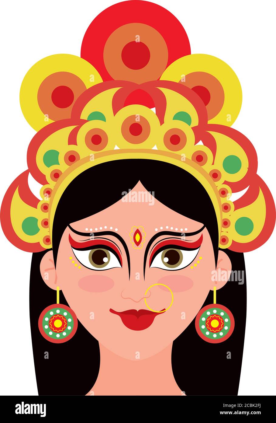 maa durga face on white background Stock Vector Image & Art - Alamy