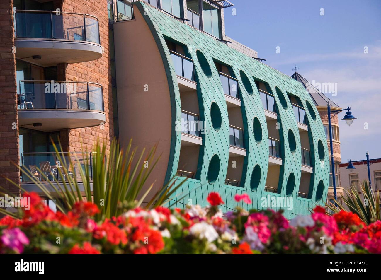 Esplanade House, Modern Flats, Porthcawl, South Wales, UK Stock Photo