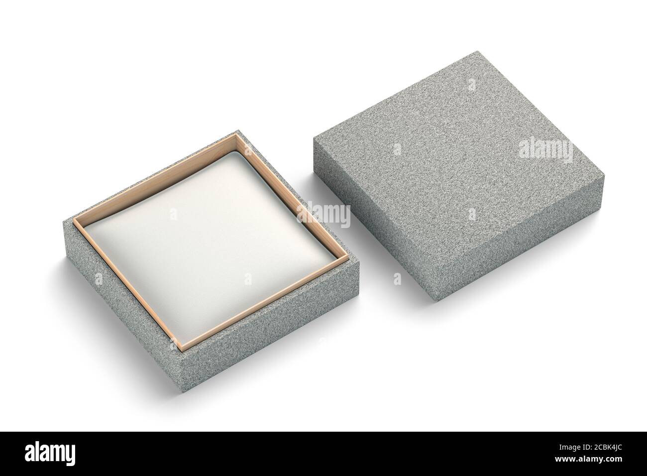 Download Gray Felt Craft Cardboard Jewelry Gift Box Mockup Wooden Inner Inset And White Pillow Inside For Branding And Identity Isolated Stock Photo Alamy