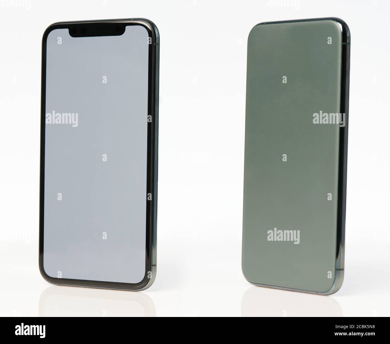 Isometric view of gray smartphone isometric view. Real generic phone Stock Photo