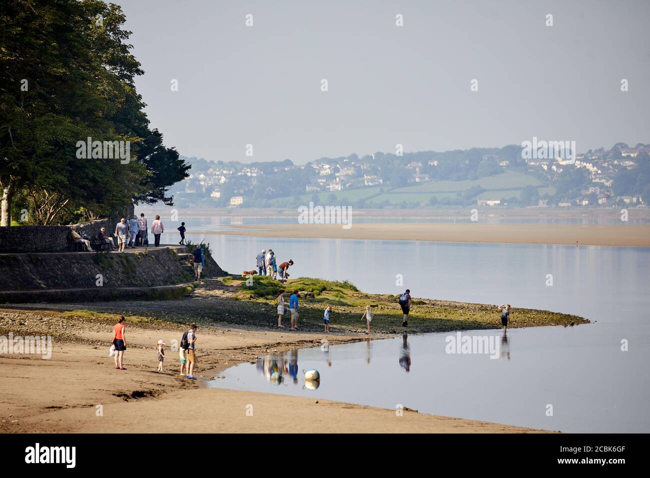 Arnside village in Cumbria coastal beach in Morecambe Bay Stock Photo