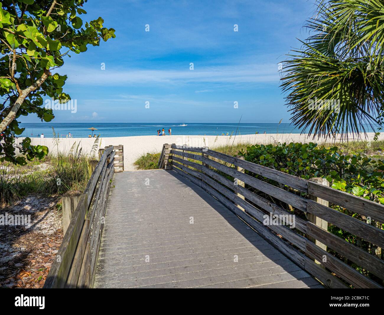 Boardwalk to North Jetty Beach on the Gulf of Mexico in Nokoims Florida