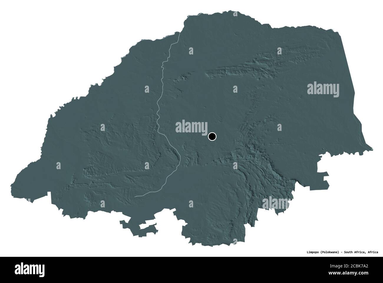 Shape Of Limpopo Province Of South Africa With Its Capital Isolated Shape Of Limpopo Province Of South Africa With Its Capital Isolated On White Background Colored Elevation Map 3d Rendering 2CBK7A2